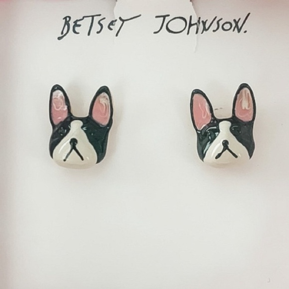 Betsey Johnson Bulldog Stud Earrings